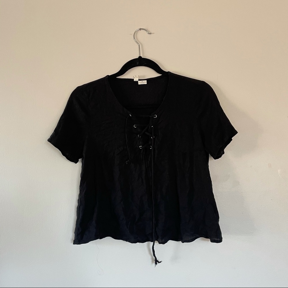 Black Tie-Up Top